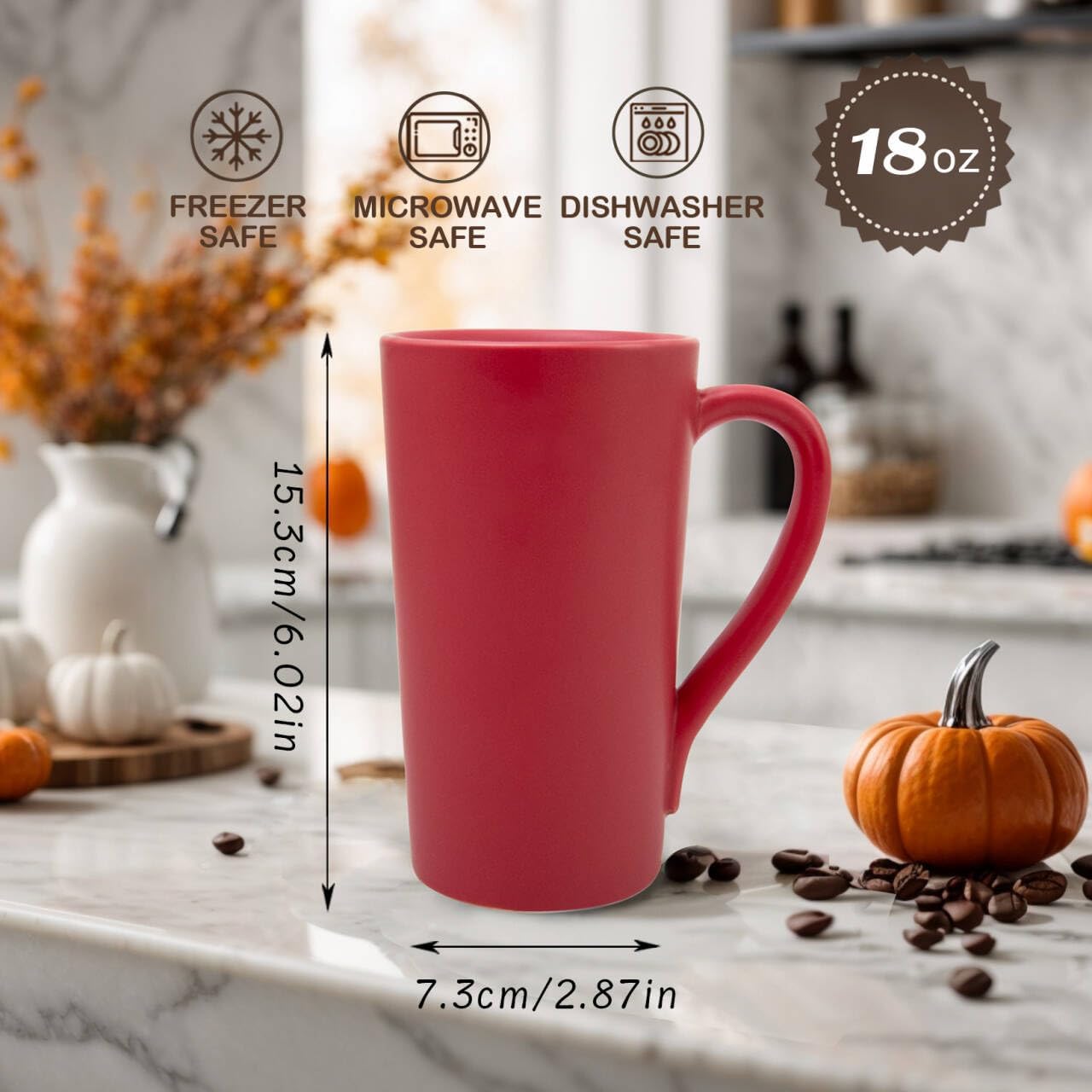 18 oz Coffee Mug, Coffee Cup Large Coffee Mug with Handle, Ceramic Latte Tea Cup for Office and Home, Novelty Gifts for Women and Men