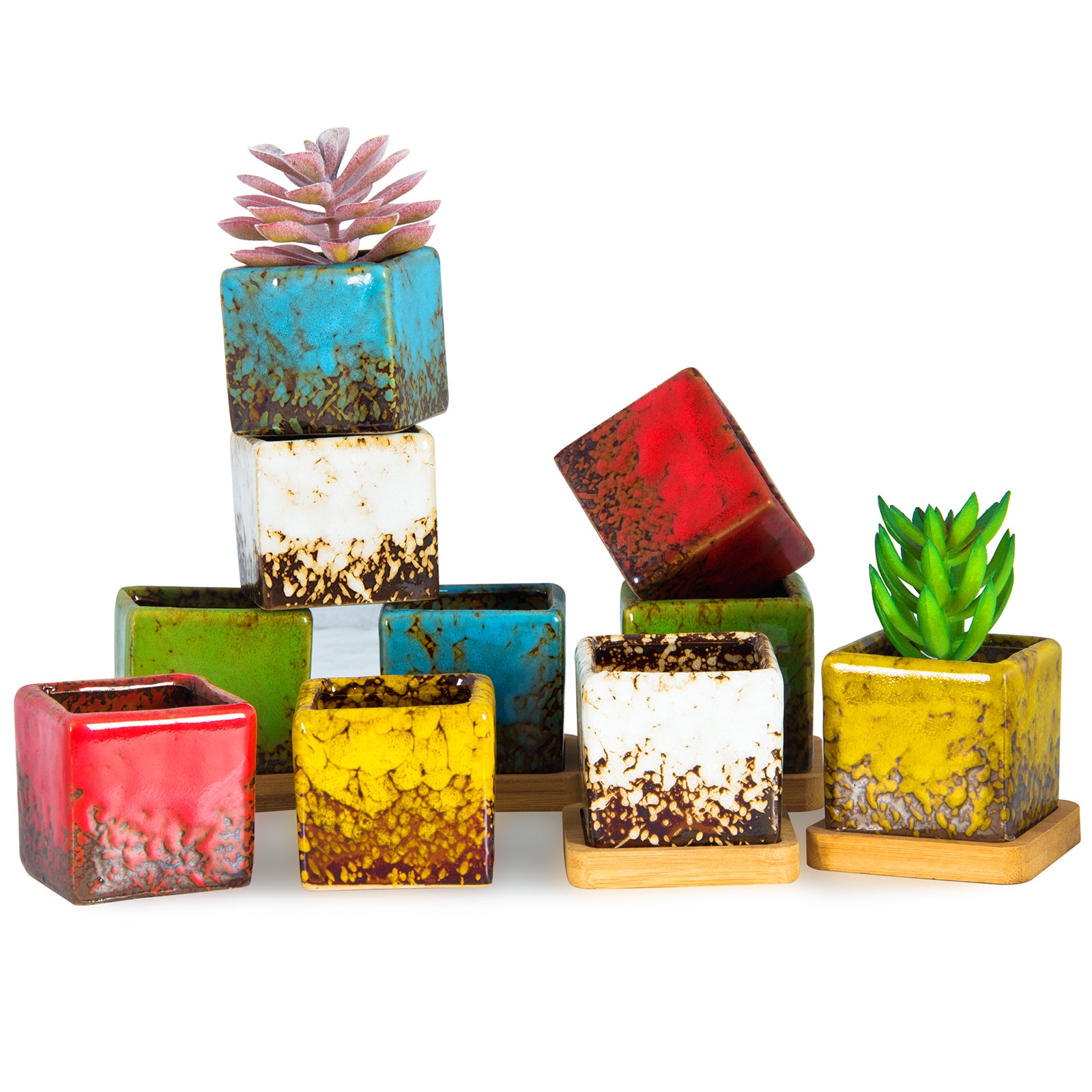 succulent plant pots bulk Succulent Planters 2.1 Inch Ceramic Succulent Pots with Drainage set of 10 – artketty