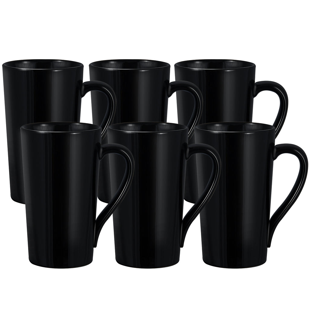 20oz Coffee Mugs Ceramic Tall Coffee Mugs with Handle Porcelain Large Latte Mugs White Drinking Cups for Tea, Coffee, Cocoa, Set of 6