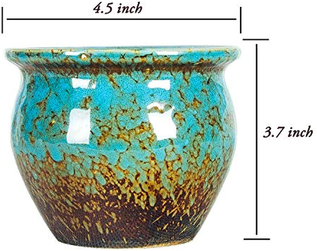 ARTKETTY Succulent Pots, 4.5 Inch Small Succulent Planters Pots with Drainage Tray Colorful Cactus Planter Ceramic Pots for Flower Plants Pack of 4