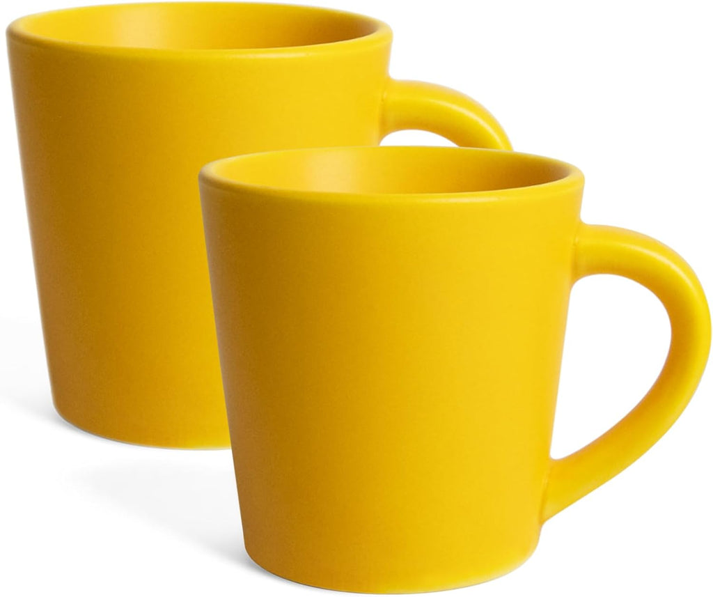 4.2oz Espresso Cups Set of 2, Ceramic Coffee Mugs Demitasse Cups, Small Espresso Mugs for Shot of Coffee, Tea Cups with Handles, Gift for coffee Lovers - Black