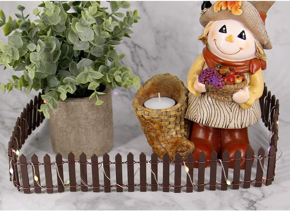 Miniature Fairy Garden Fence – DIY Wood Picket Fence Decoration for Terrarium, Succulent Pots & Dollhouse