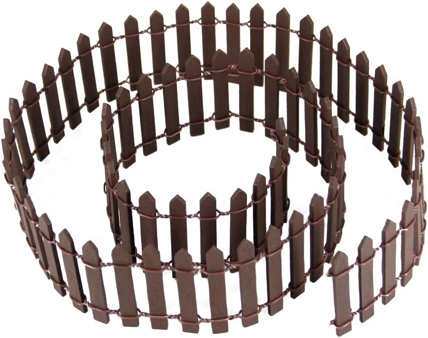 Miniature Fairy Garden Fence – DIY Wood Picket Fence Decoration for Terrarium, Succulent Pots & Dollhouse