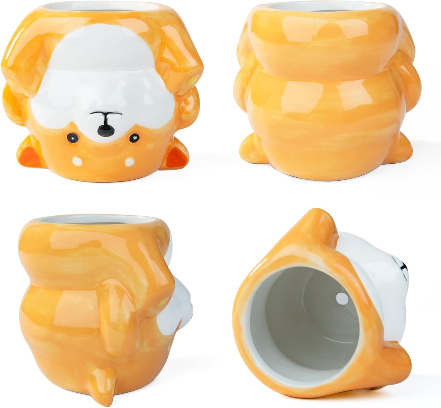 Cute Animal Ceramics Planter Succulent Pot with Drainage, 4.4 Inch Plant Pot for Indoor Mini Plants Flower Cactus, Home and Garden Decor Fun Panda Gifts