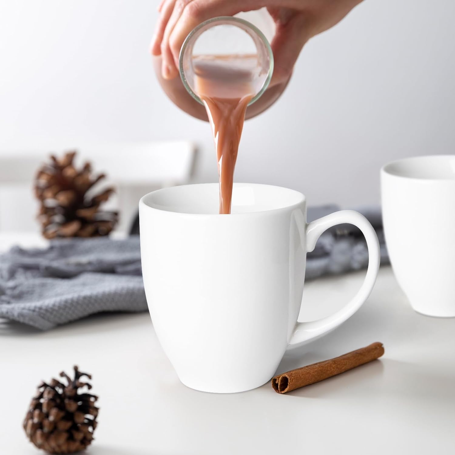 Set of 2 Durable 16 oz Coffee Cups, Large Coffee Mugs with Ergonomic Handle, Ceramic Mugs Dishwasher & Microwave Safe, Ideal Tea Mugs for Home, Office, Gifts (coffee, Tea, Hot Cocoa, Latte Cup)