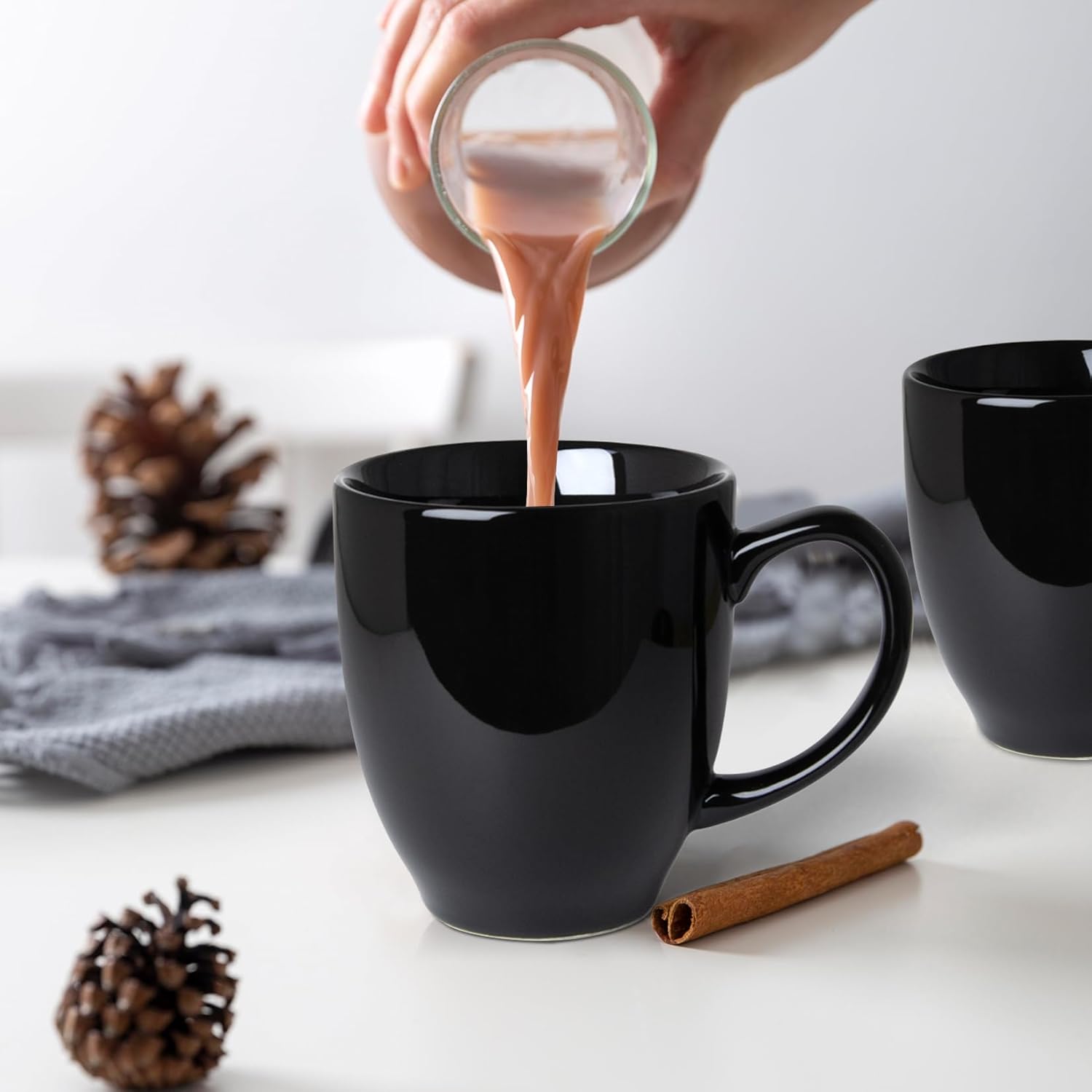 Set of 2 Durable 16 oz Coffee Cups, Large Coffee Mugs with Ergonomic Handle, Ceramic Mugs Dishwasher & Microwave Safe, Ideal Tea Mugs for Home, Office, Gifts (coffee, Tea, Hot Cocoa, Latte Cup)