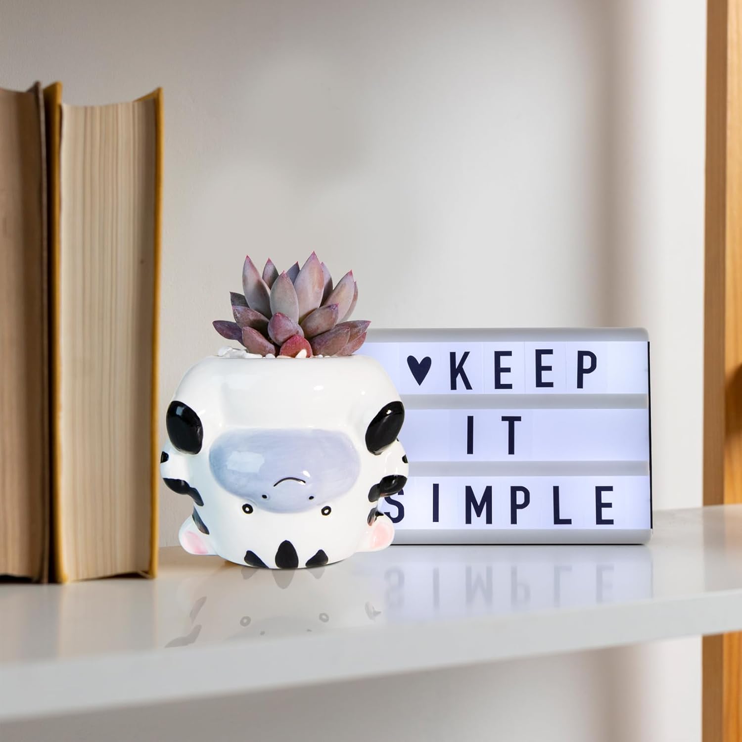 Cute Animal Ceramics Planter Succulent Pot with Drainage, 4.4 Inch Plant Pot for Indoor Mini Plants Flower Cactus, Home and Garden Decor Fun Zebra Gifts