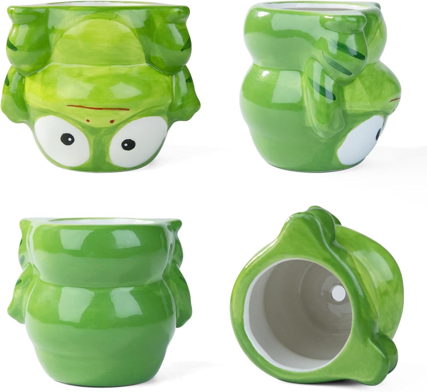 Cute Animal Ceramics Planter Succulent Pot with Drainage, 4.4 Inch Plant Pot for Indoor Mini Plants Flower Cactus, Home and Garden Decor Fun Panda Gifts