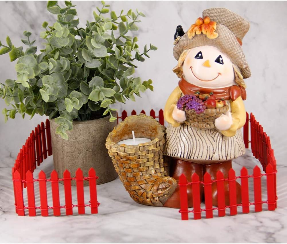 Miniature Fairy Garden Fence – DIY Wood Picket Fence Decoration for Terrarium, Succulent Pots & Dollhouse