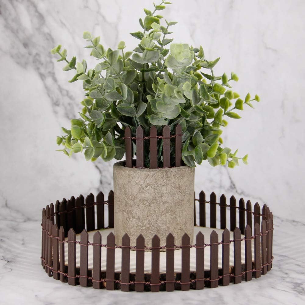 Miniature Fairy Garden Fence – DIY Wood Picket Fence Decoration for Terrarium, Succulent Pots & Dollhouse