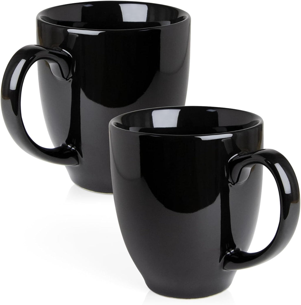 Set of 2 Durable 16 oz Coffee Cups, Large Coffee Mugs with Ergonomic Handle, Ceramic Mugs Dishwasher & Microwave Safe, Ideal Tea Mugs for Home, Office, Gifts (coffee, Tea, Hot Cocoa, Latte Cup)