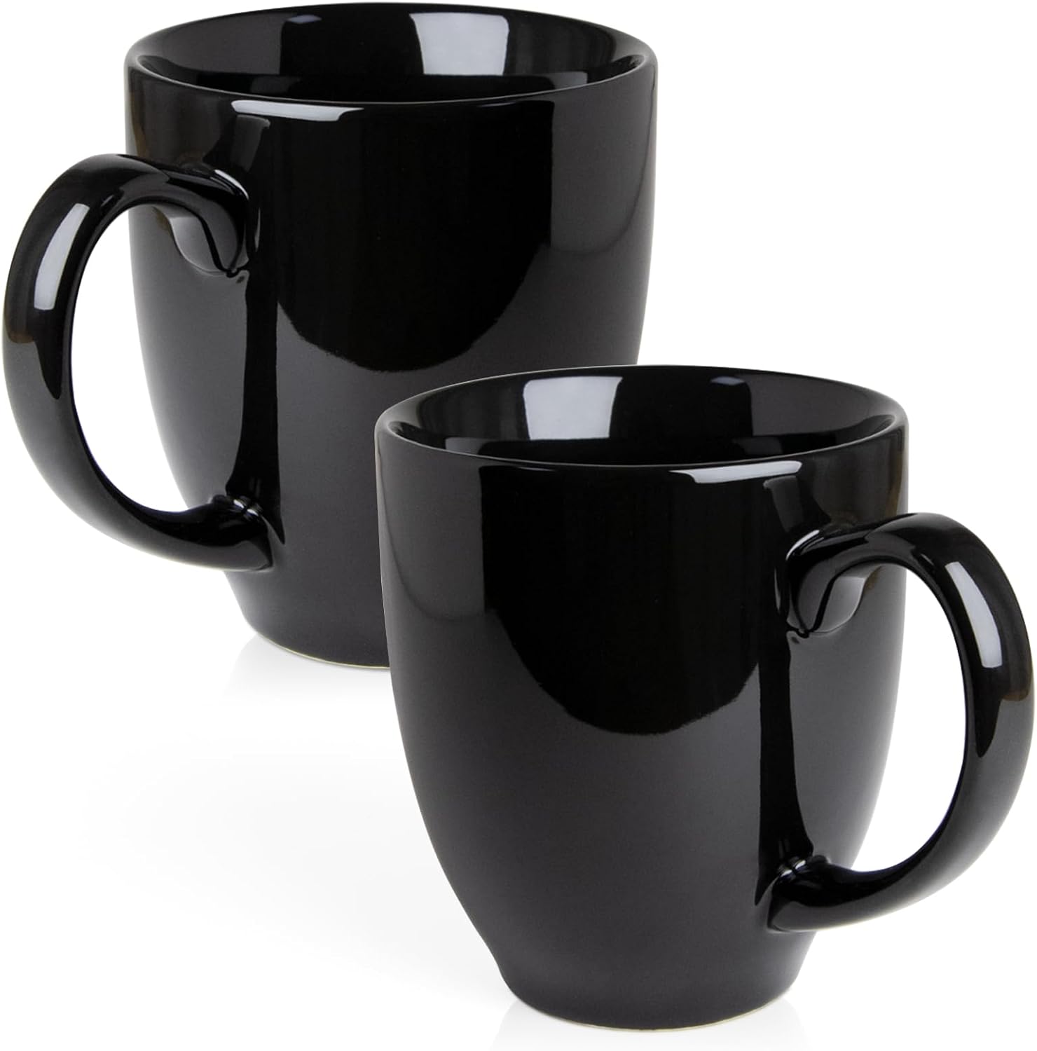 Set of 2 Durable 16 oz Coffee Cups, Large Coffee Mugs with Ergonomic Handle, Ceramic Mugs Dishwasher & Microwave Safe, Ideal Tea Mugs for Home, Office, Gifts (coffee, Tea, Hot Cocoa, Latte Cup)