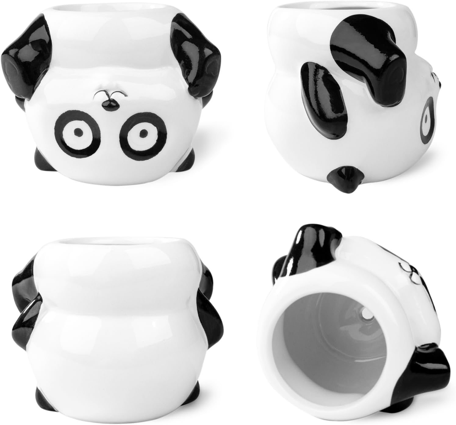 Cute Animal Ceramics Planter Succulent Pot with Drainage, 4.4 Inch Plant Pot for Indoor Mini Plants Flower Cactus, Home and Garden Decor Fun Panda Gifts