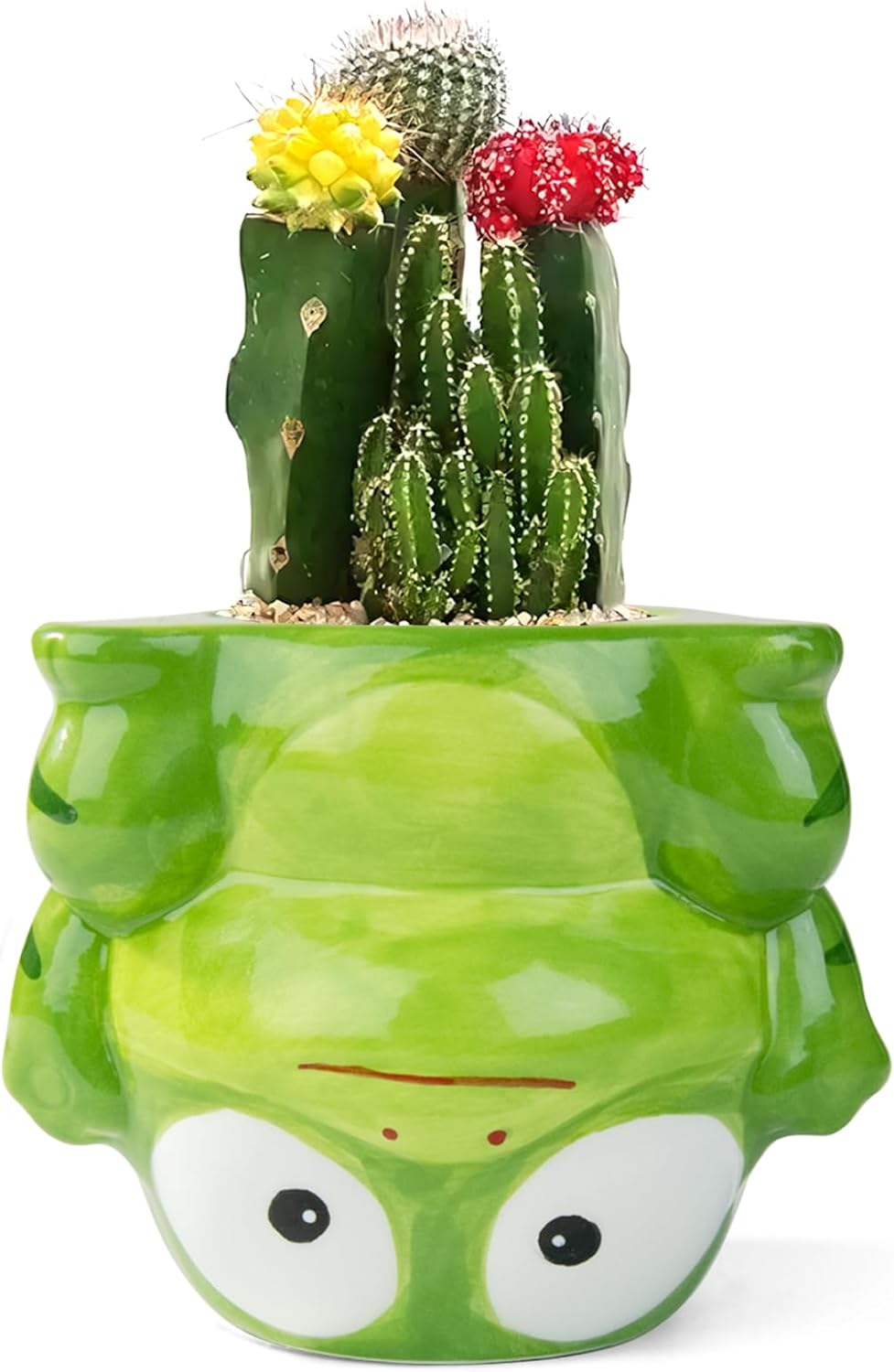 Cute Animal Ceramics Planter Succulent Pot with Drainage, 4.4 Inch Plant Pot for Indoor Mini Plants Flower Cactus, Home and Garden Decor Fun Panda Gifts