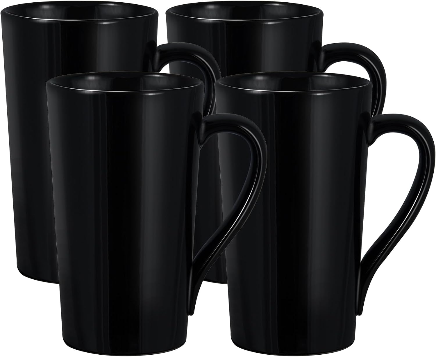 20oz Porcelain Coffee Mugs Set of 4, Large Tall Coffee Mugs with Handles, Modern Ceramic Coffee Cups for Coffee, Tea, Cocoa, Milk, Gifts for Women Men - Green & Blue