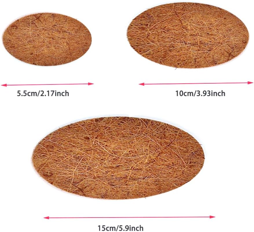 15pcs Coconut Fiber Pot Hole Mesh Pads – Biodegradable Plant Drainage Screens, Bonsai Pot Bottom Grid Mats, Gardening Essentials