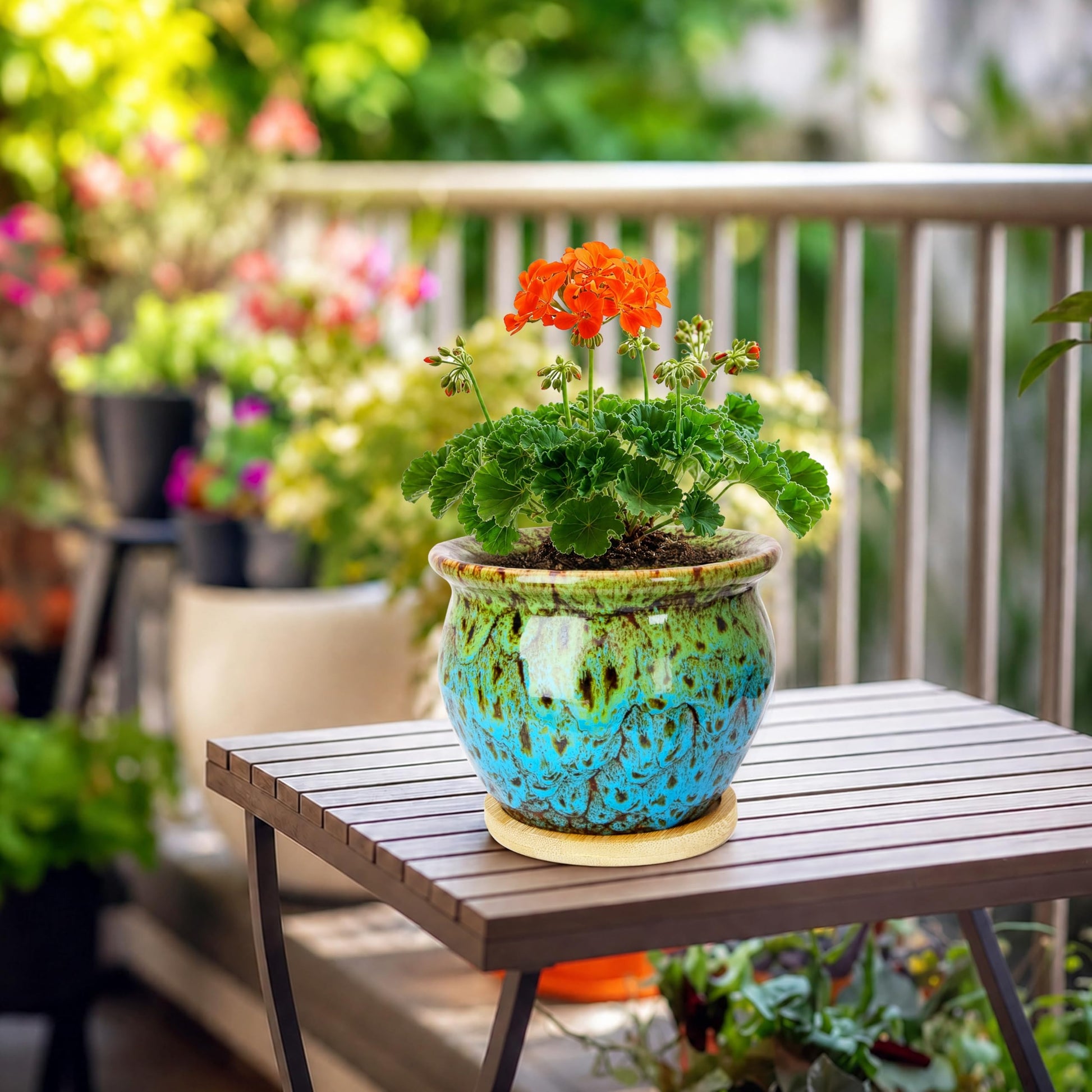 ARTKETTY 4.5 Inch Plant Pots, Small Pots for Plant Indoor, Ceramic Planter with Tray