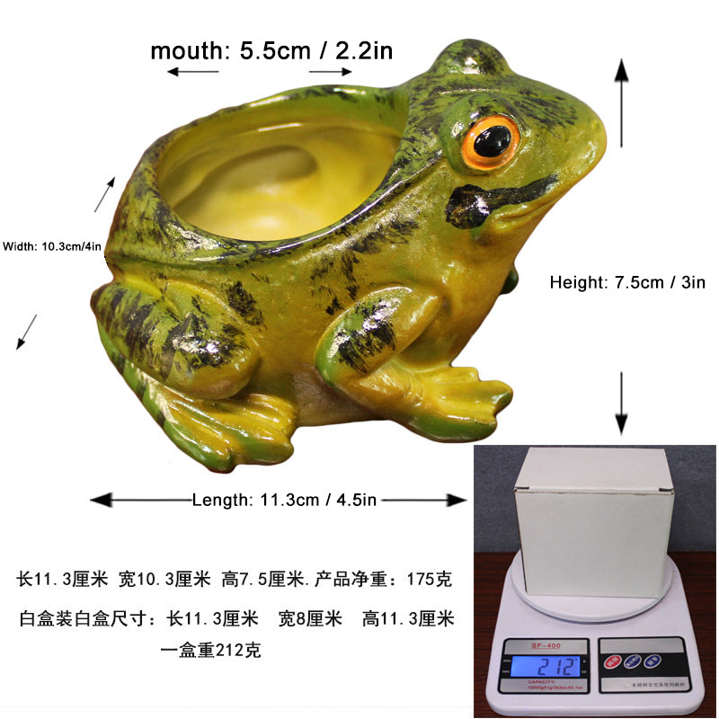 Cute Frog Succulent Planter – Ceramic Animal Shaped Pot for Mini Plants & Home Garden Decor