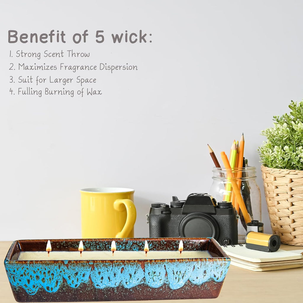 Scented Candles - 5 Wicks Large Vanilla Candles for Home Scented, 24 oz Aromatherapy Candle Gifts for Women, Decorative Natural Soy Candles with Long Lasting for Mother's Day Birthday Anniversary