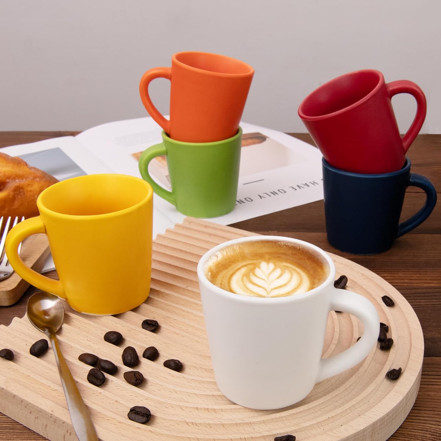 4 oz Espresso Cups Set of 2, Ceramic Coffee Mugs Demitasse Cups, Small Espresso Mugs for Shot of Coffee, Tea Cups with Handles, Gift for coffee Lovers
