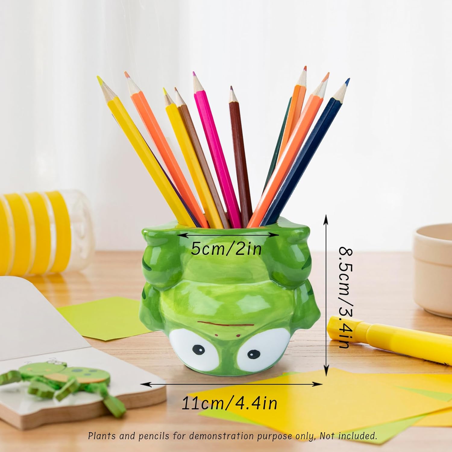 Cute Animal Ceramics Planter Succulent Pot with Drainage, 4.4 Inch Plant Pot for Indoor Mini Plants Flower Cactus, Home and Garden Decor Fun Panda Gifts