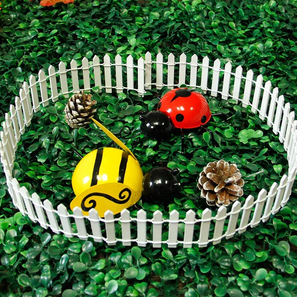 Miniature Fairy Garden Fence – DIY Wood Picket Fence Decoration for Terrarium, Succulent Pots & Dollhouse