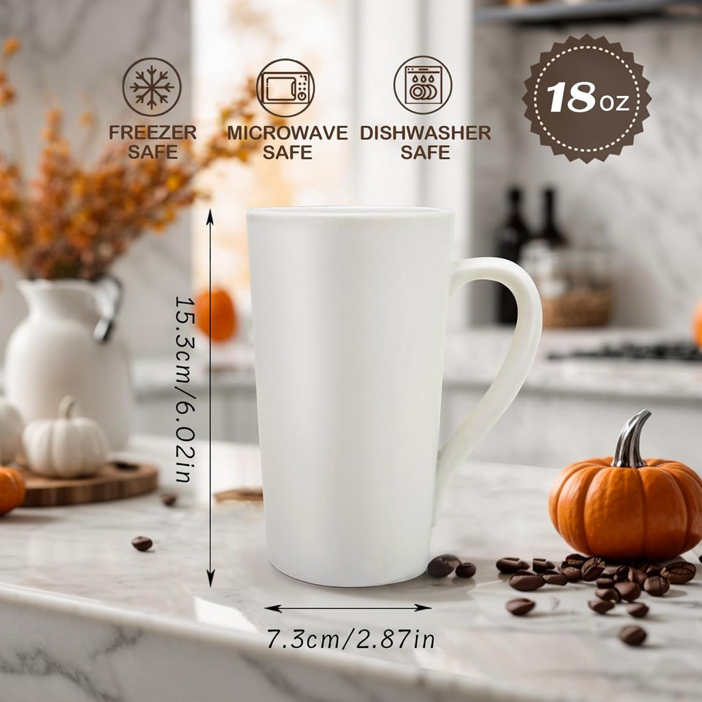 18 oz Coffee Mug, Coffee Cup Large Coffee Mug with Handle, Ceramic Latte Tea Cup for Office and Home, Novelty Gifts for Women and Men