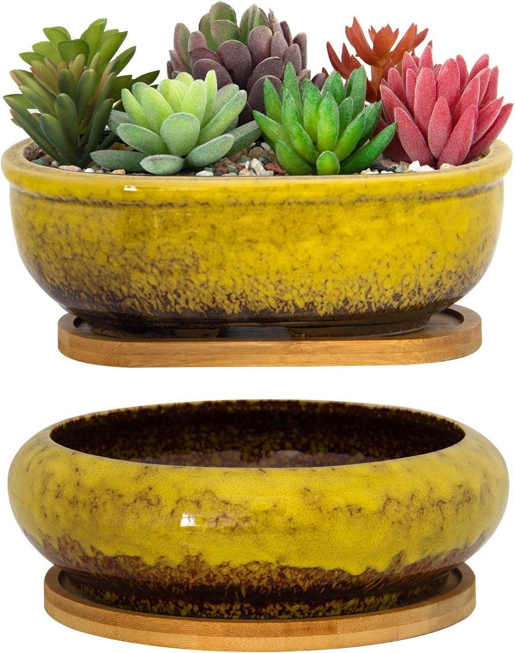 japanese succulent pots ARTKETTY Succulent Pots, Ceramic Succulent Planters Pots with Drainag