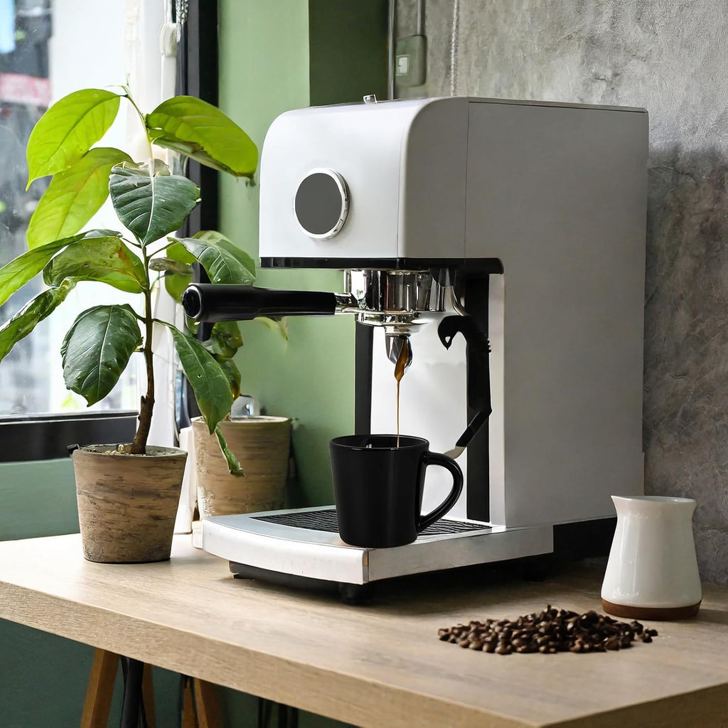 4.2oz Espresso Cups Set of 2, Ceramic Coffee Mugs Demitasse Cups, Small Espresso Mugs for Shot of Coffee, Tea Cups with Handles, Gift for coffee Lovers - Black