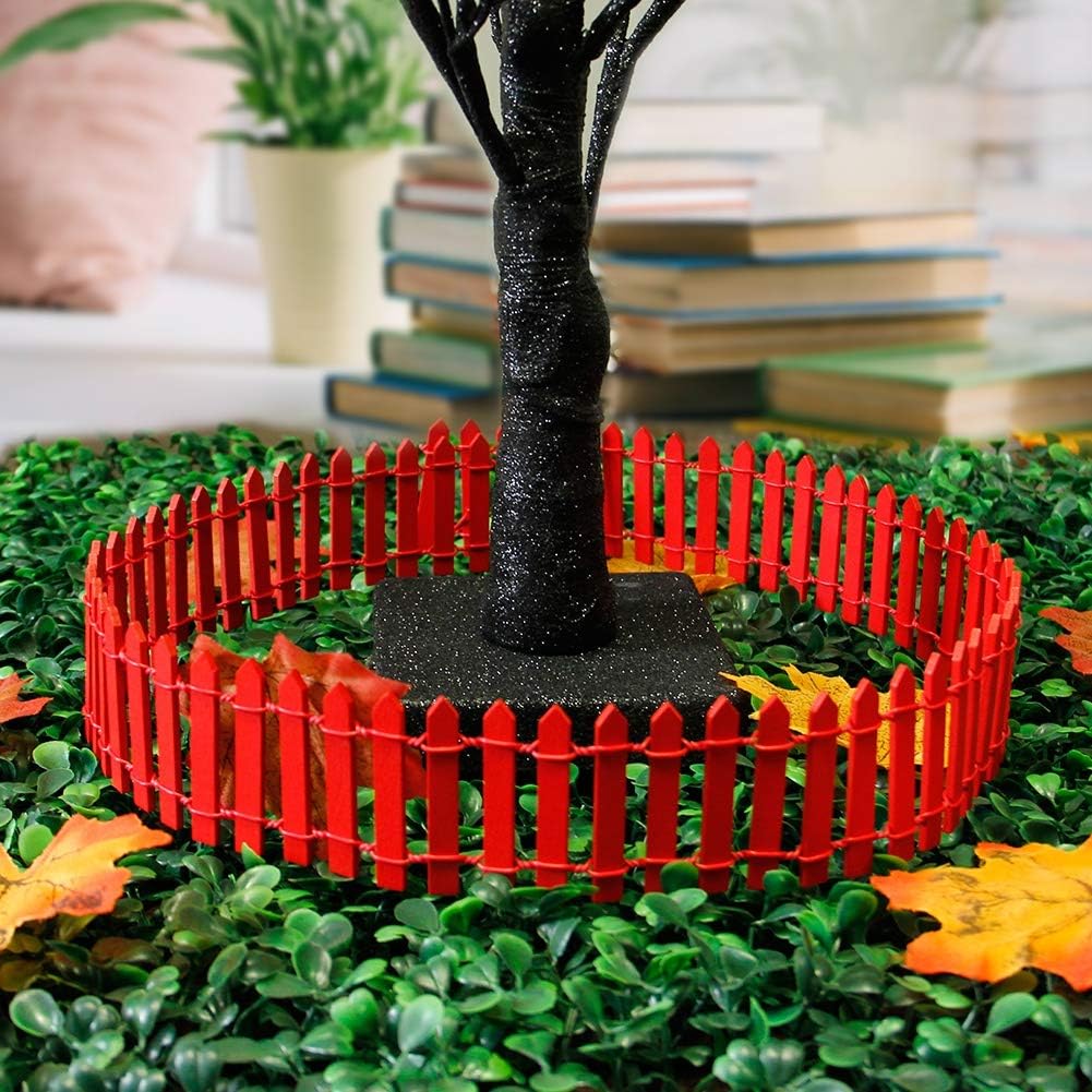 Miniature Fairy Garden Fence – DIY Wood Picket Fence Decoration for Terrarium, Succulent Pots & Dollhouse