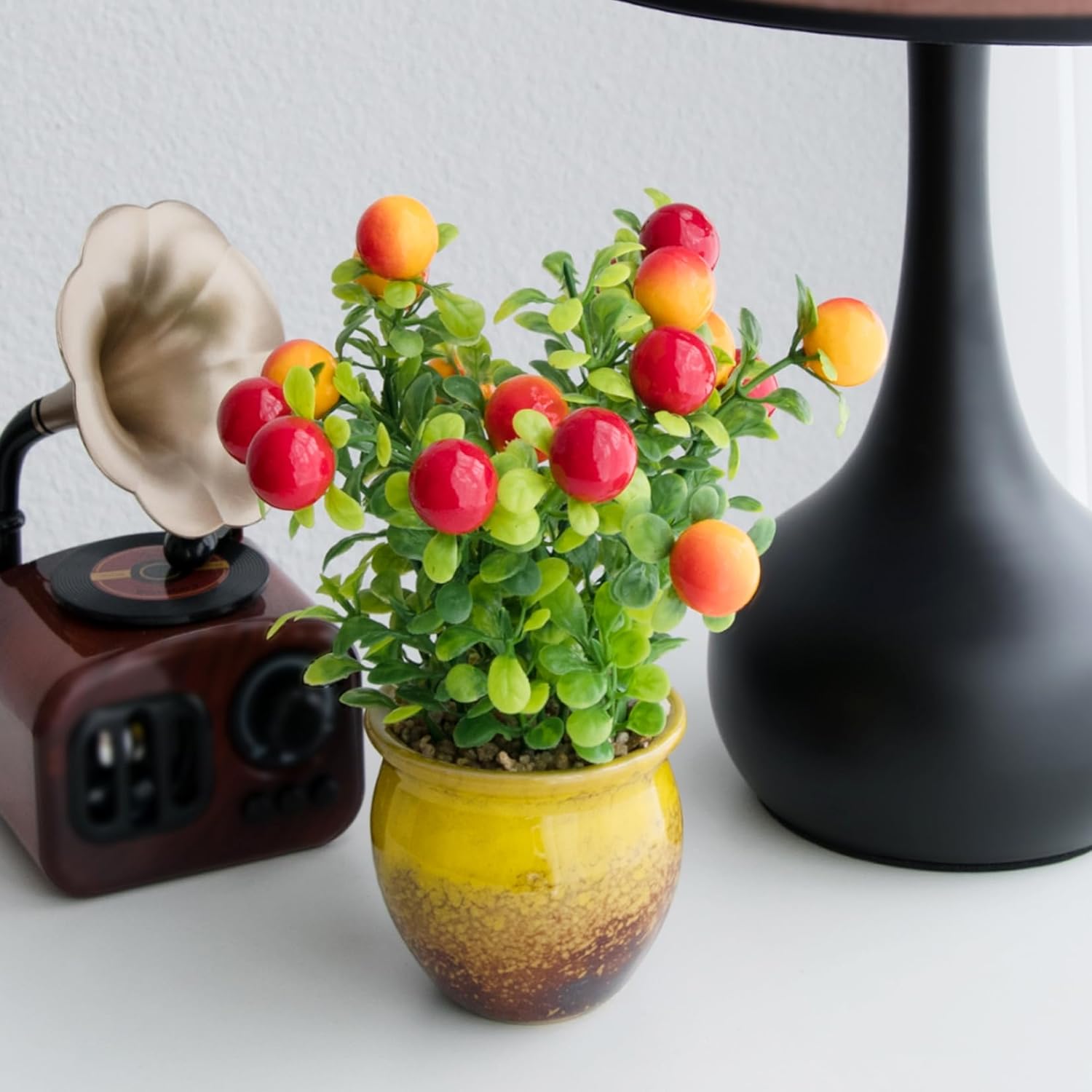 ARTKETTY 6 Packs Fake Plants Small Artificial Potted Plants, Ceramic Realistic Faux Plants Indoor for Home Office Bedroom Living Room Bathroom Shelf Decor