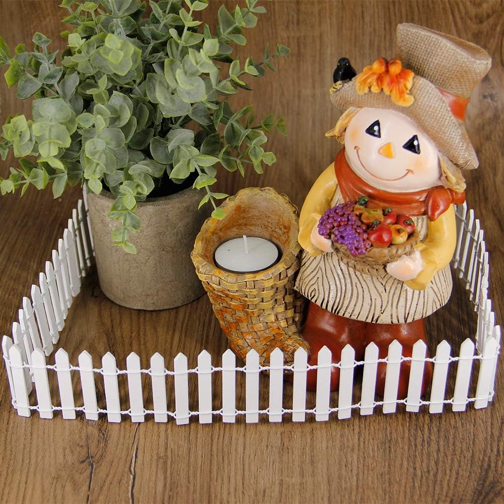 Miniature Fairy Garden Fence – DIY Wood Picket Fence Decoration for Terrarium, Succulent Pots & Dollhouse