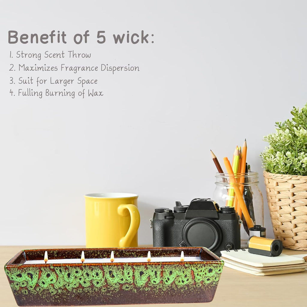 Scented Candles - 5 Wicks Large Vanilla Candles for Home Scented, 24 oz Aromatherapy Candle Gifts for Women, Decorative Natural Soy Candles with Long Lasting for Mother's Day Birthday Anniversary