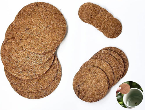 15pcs Coconut Fiber Pot Hole Mesh Pads – Biodegradable Plant Drainage Screens, Bonsai Pot Bottom Grid Mats, Gardening Essentials