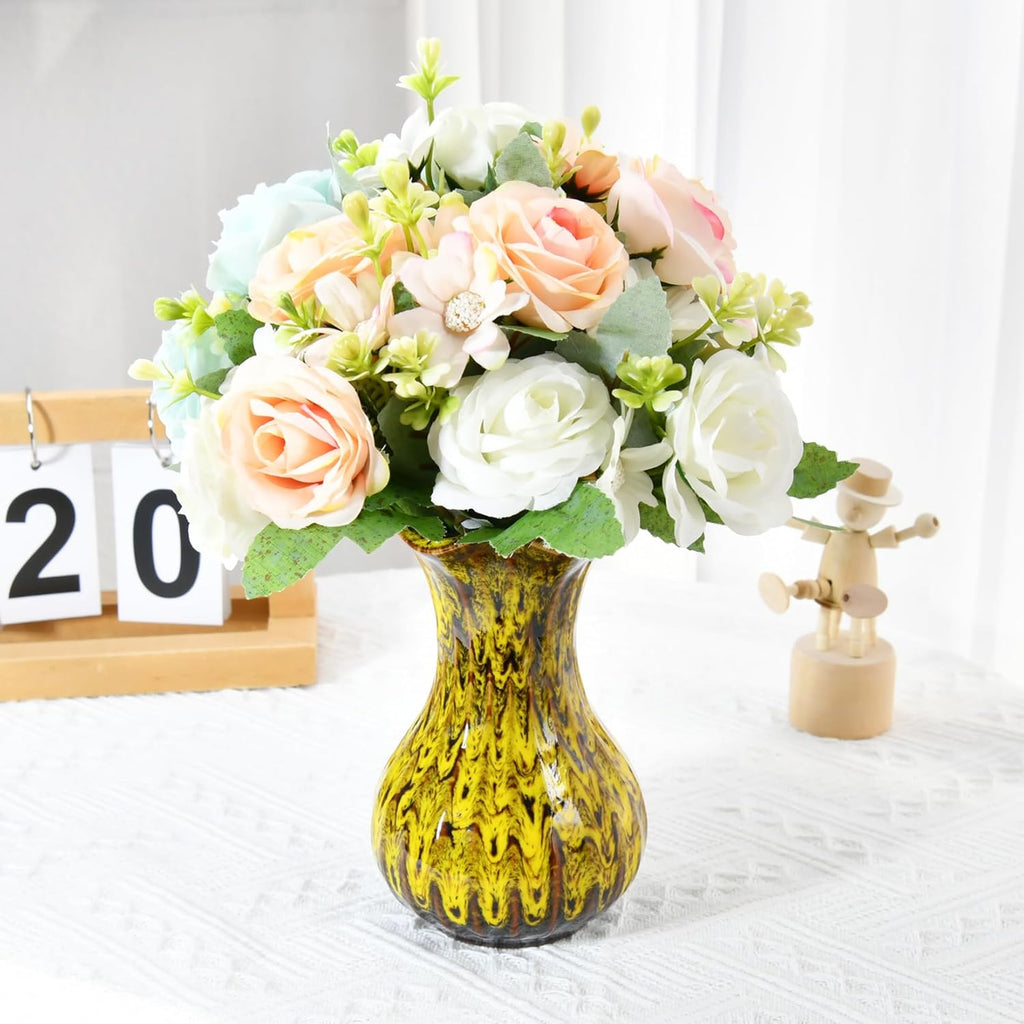 Ceramic Vase, Modern Small Vases for Home Decor, Elegant Flower Vase Centerpiece for Tables, Office Desk, Room Decor, Fit for Housewarming, Wedding, Birthday (Red)