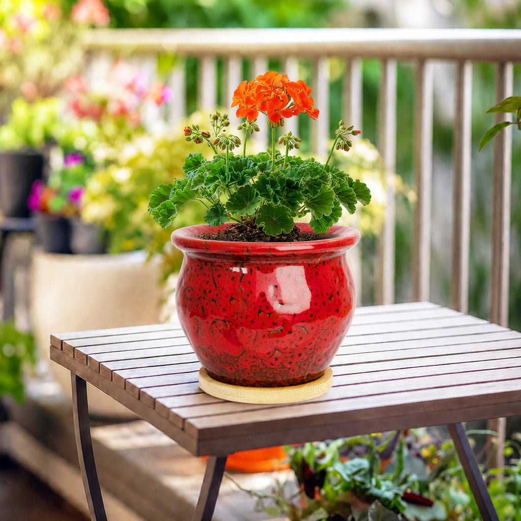 ARTKETTY 4.5 Inch Plant Pots, Small Pots for Plant Indoor, Ceramic Planter with Tray