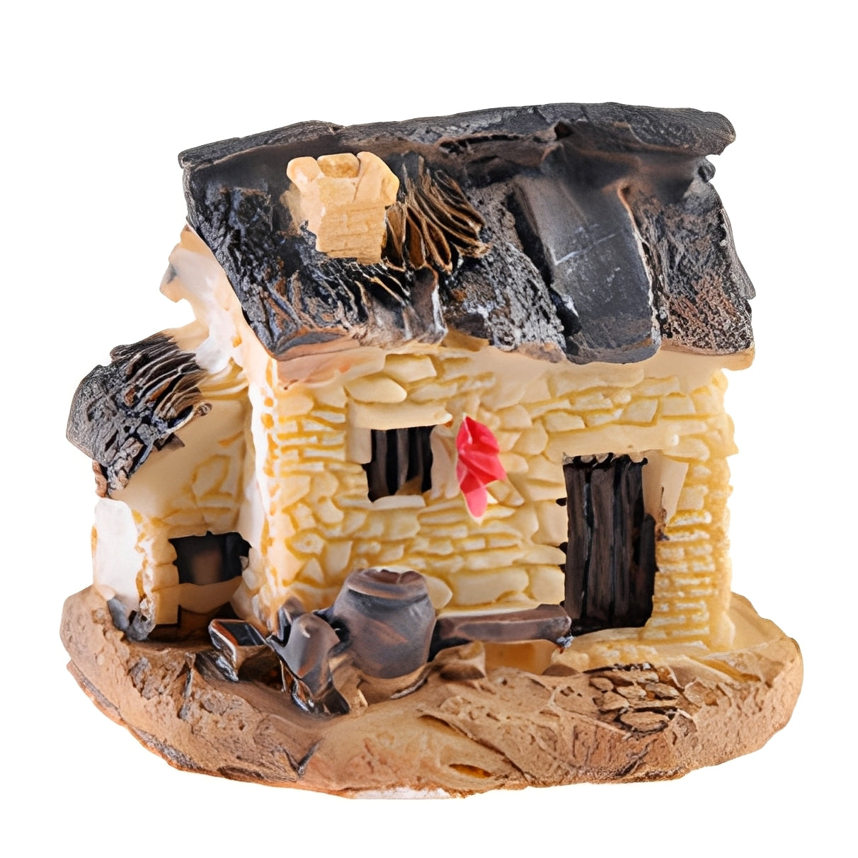 Miniature Fairy Garden Houses Resin Mini House Figurine Small Village Hut Figurine Cottage DIY Micro Landscape Garden Decor Ornament Accessories for Bonsai,Succulent Planting,Terrarium,Flower Pot