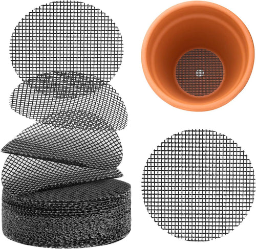 100PCS Bonsai Pot Bottom Grid Mat Mesh,2-Inch Round Flower Pot Drainage Covers, Round Drainage Mesh Hole Screens Keep Soil, Perfect for Horticultural Enthusiasts and Flower Shops