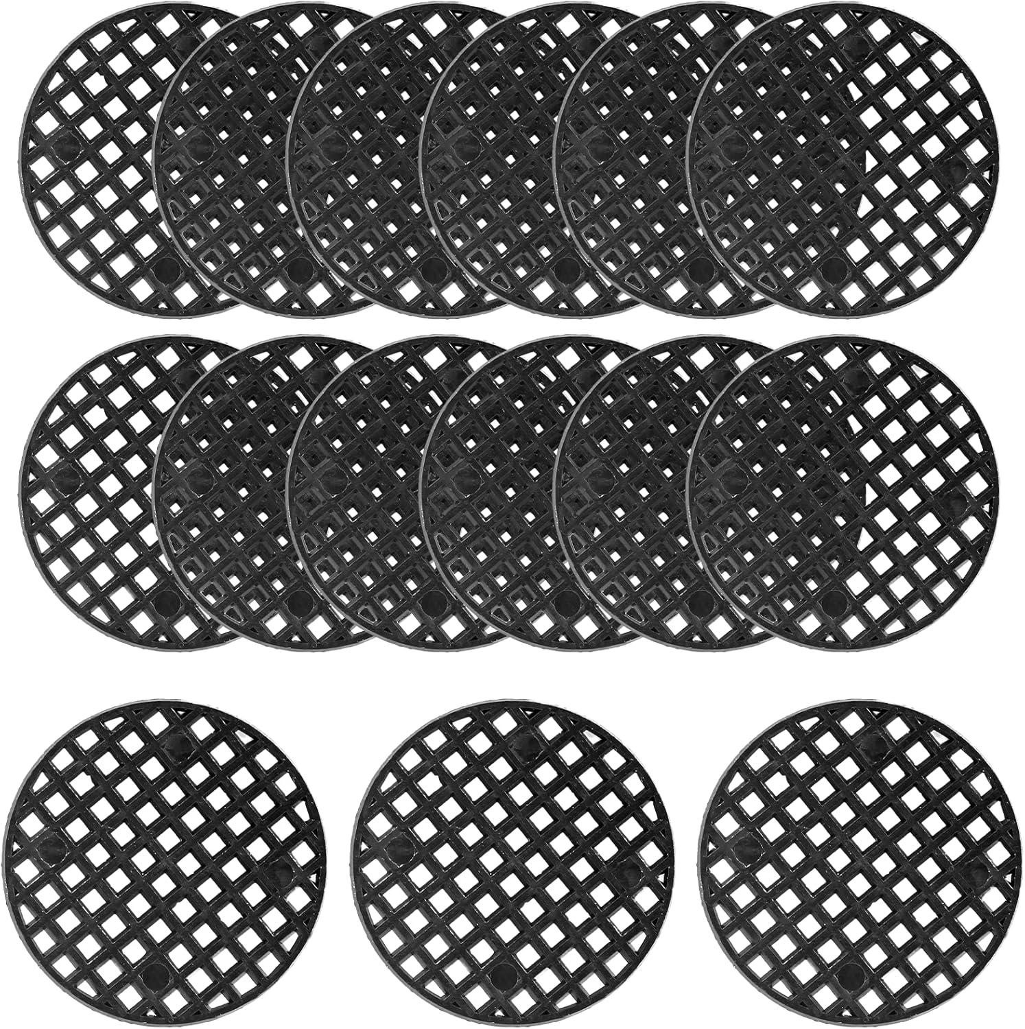 100pcs Plant Pot Mesh Hole Cover Bonsai Drainage Mesh Insert, Flower Pot Hole Mesh Pad Bottom Grid Mat, Round Mesh Screen Pot Bottom Gasket for Garden Prevent Soil Loss (1.8" / 45mm, Black)