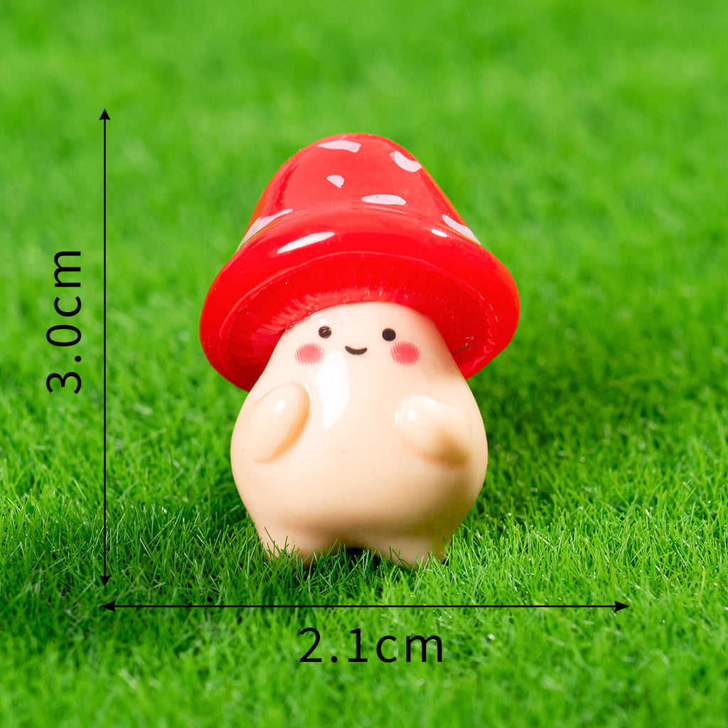 7Pcs Cute Mushroom Elf Figurines – Resin Miniature Ornaments for Fairy Garden, Terrarium, Succulent Planter & Home Decor