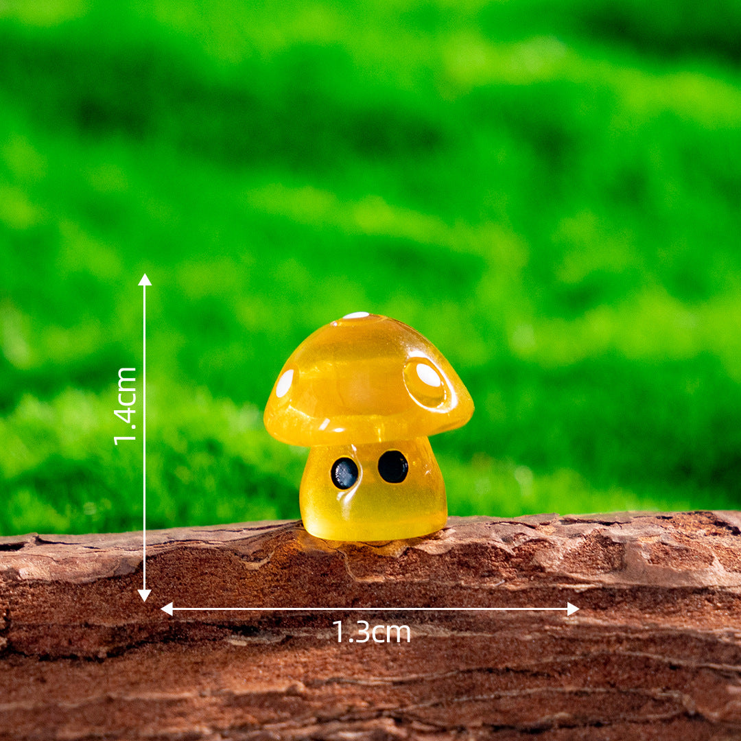 7Pcs Mini Glitter Mushroom Figurines – Resin Ornaments for Fairy Garden, Succulent Pots & DIY Decor