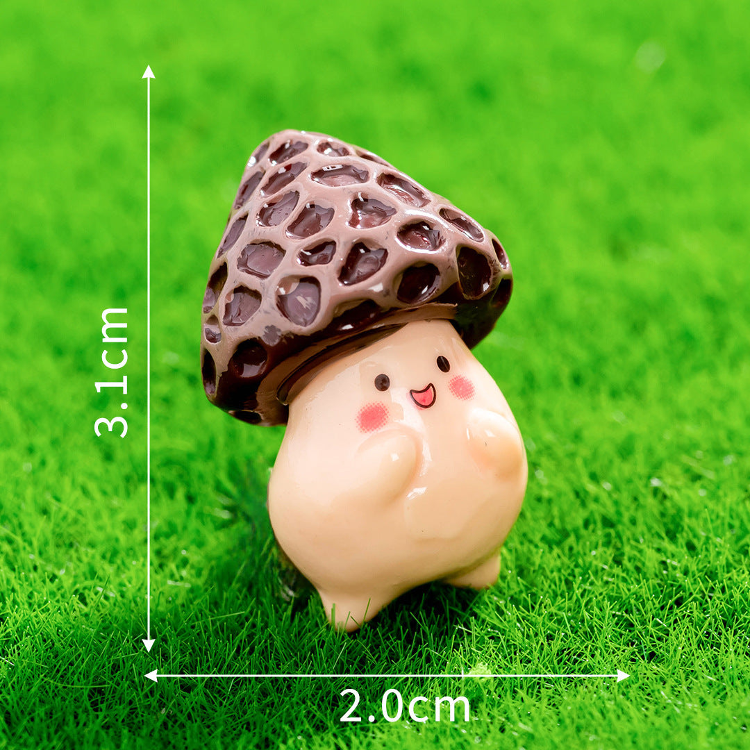 7Pcs Cute Mushroom Elf Figurines – Resin Miniature Ornaments for Fairy Garden, Terrarium, Succulent Planter & Home Decor