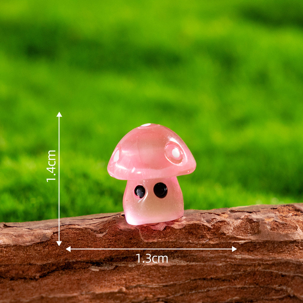 7Pcs Mini Glitter Mushroom Figurines – Resin Ornaments for Fairy Garden, Succulent Pots & DIY Decor