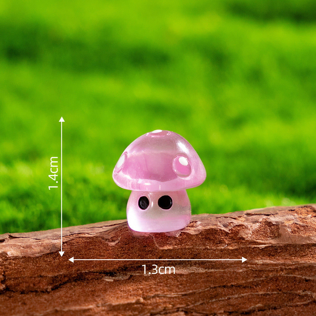 7Pcs Mini Glitter Mushroom Figurines – Resin Ornaments for Fairy Garden, Succulent Pots & DIY Decor