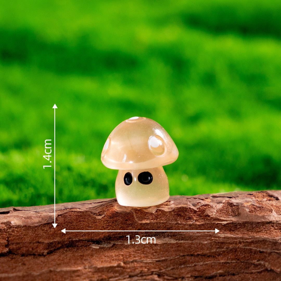 7Pcs Mini Glitter Mushroom Figurines – Resin Ornaments for Fairy Garden, Succulent Pots & DIY Decor
