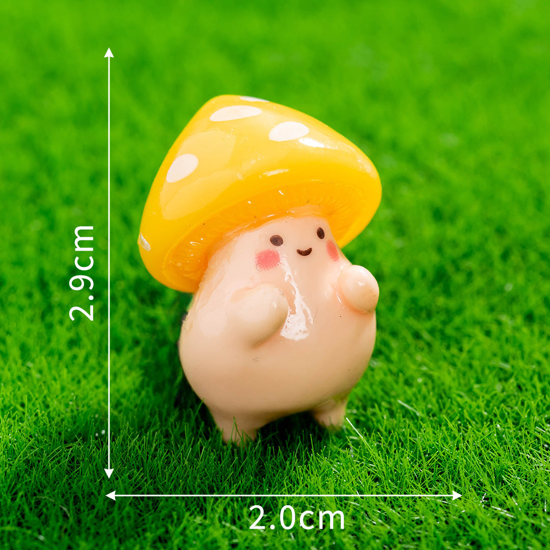 7Pcs Cute Mushroom Elf Figurines – Resin Miniature Ornaments for Fairy Garden, Terrarium, Succulent Planter & Home Decor