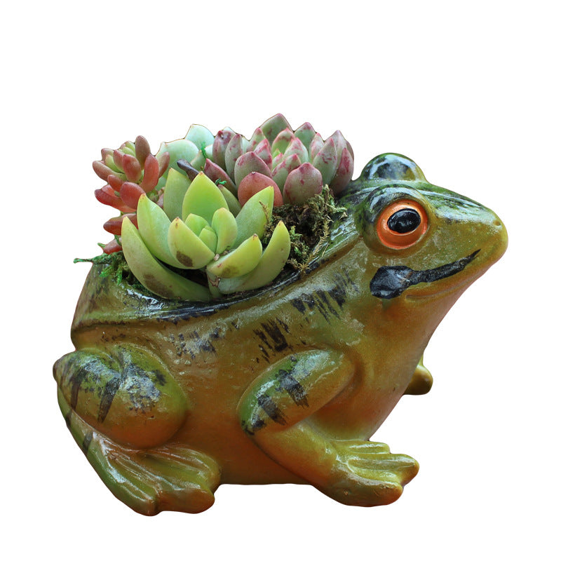 Cute Frog Succulent Planter – Ceramic Animal Shaped Pot for Mini Plants & Home Garden Decor