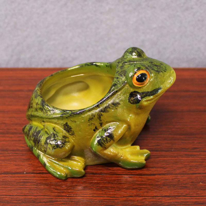 Cute Frog Succulent Planter – Ceramic Animal Shaped Pot for Mini Plants & Home Garden Decor