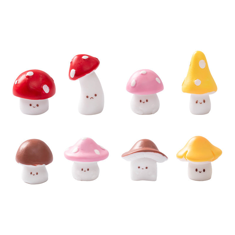 7Pcs Mini Mushroom Figurines – Cute Resin Ornaments for Fairy Garden, Terrarium, Succulent Pots & DIY Decor