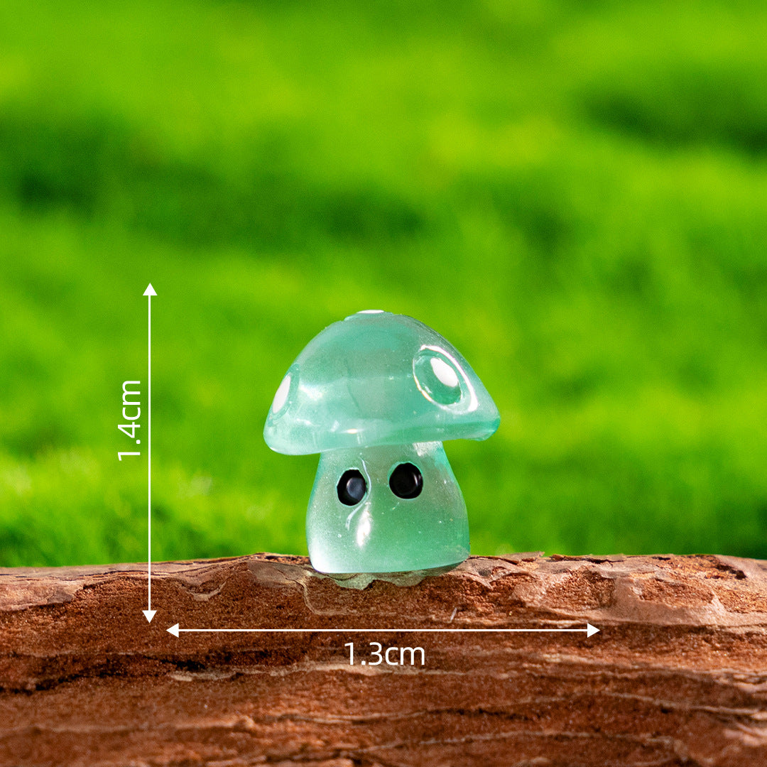 7Pcs Mini Glitter Mushroom Figurines – Resin Ornaments for Fairy Garden, Succulent Pots & DIY Decor